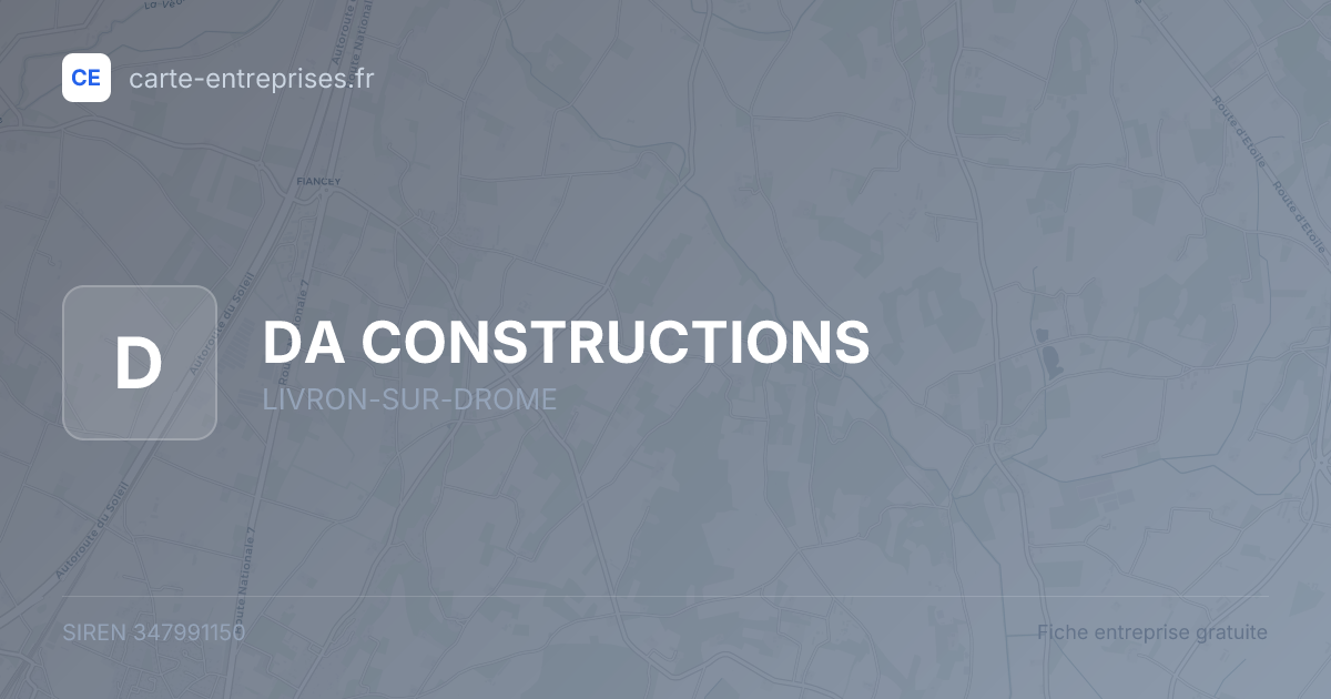 DA CONSTRUCTIONS — 347991150 — fiche entreprise