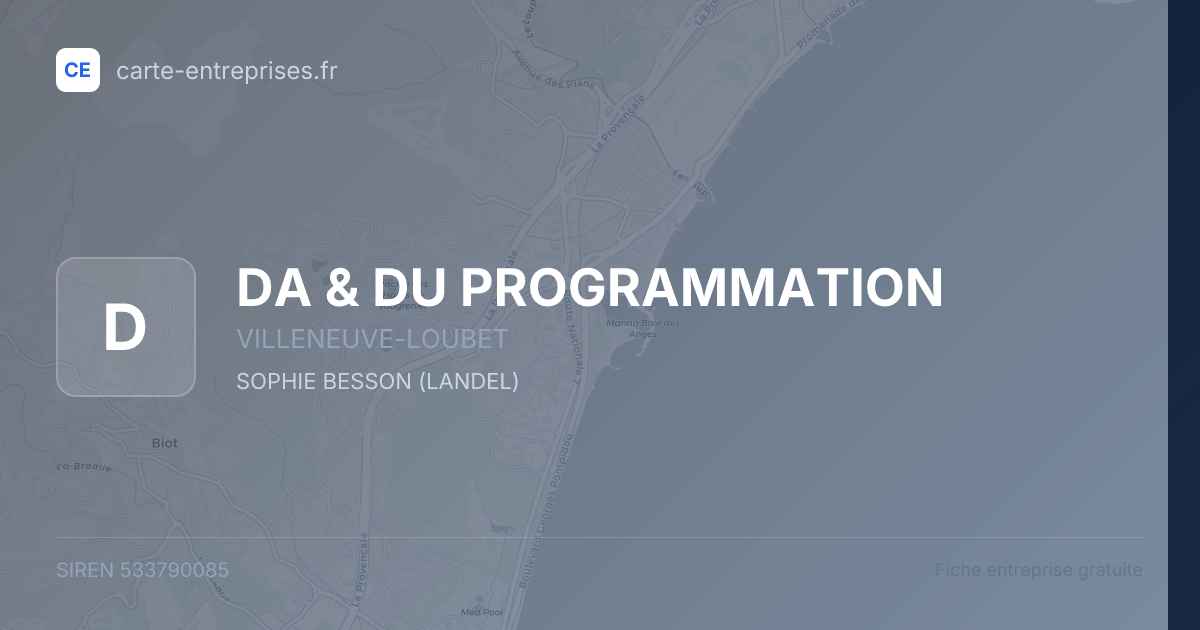 DA & DU PROGRAMMATION — 533790085 — fiche entreprise