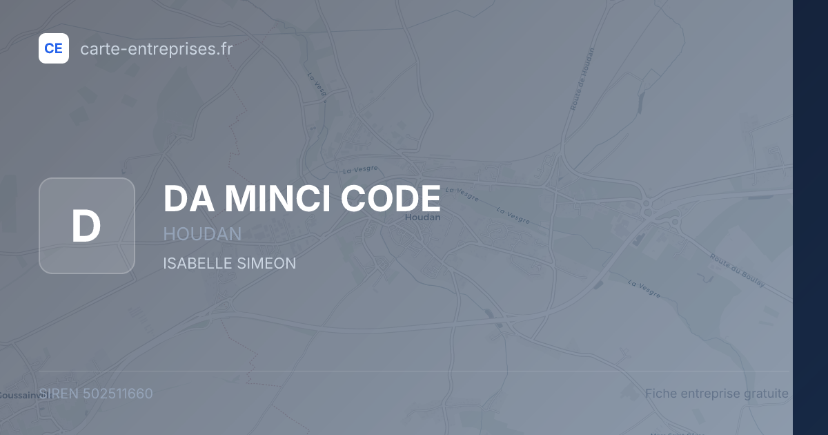 DA MINCI CODE — 502511660 — fiche entreprise