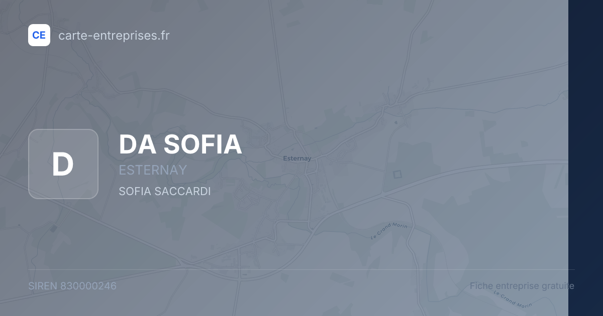 DA SOFIA — 830000246 — fiche entreprise