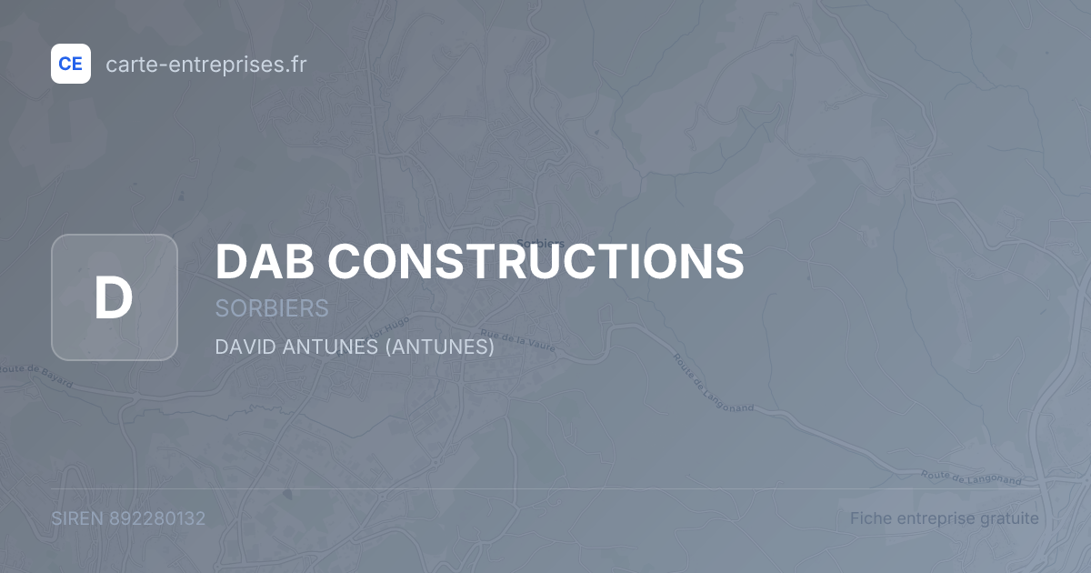 DAB CONSTRUCTIONS — 892280132 — fiche entreprise