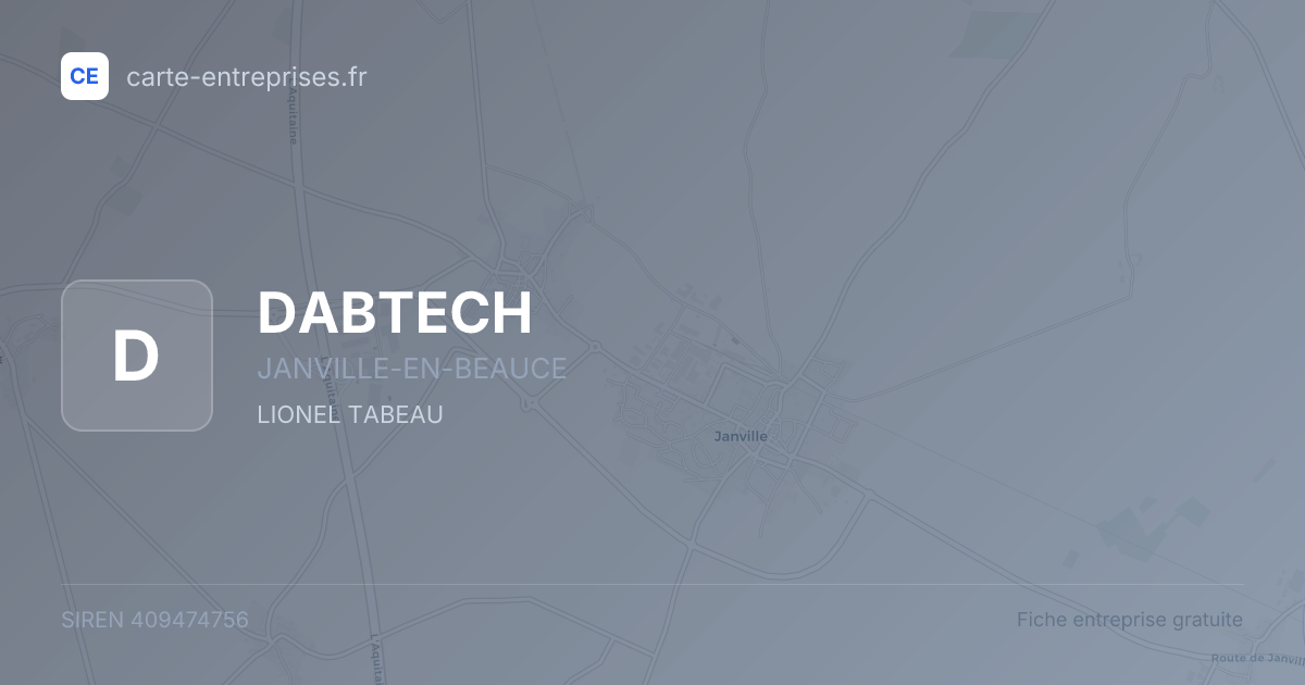 DABTECH — 409474756 — fiche entreprise