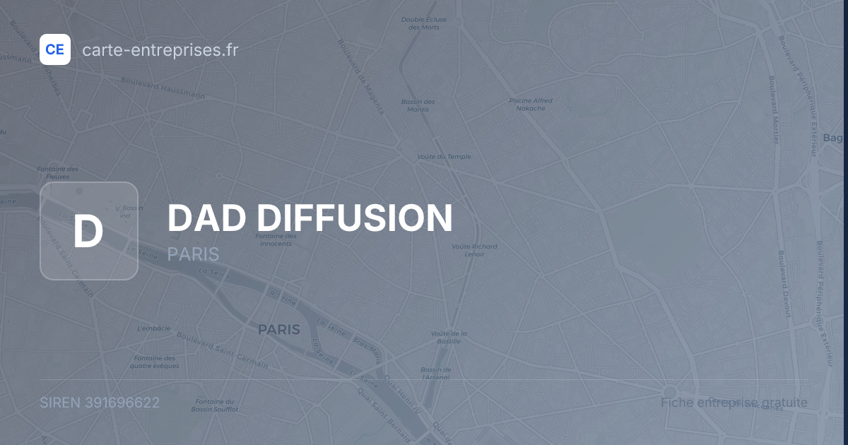 DAD DIFFUSION — 391696622 — fiche entreprise