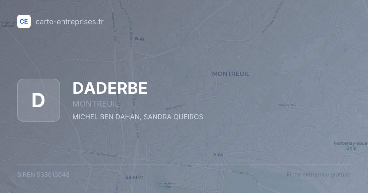 DADERBE — 533613048 — fiche entreprise