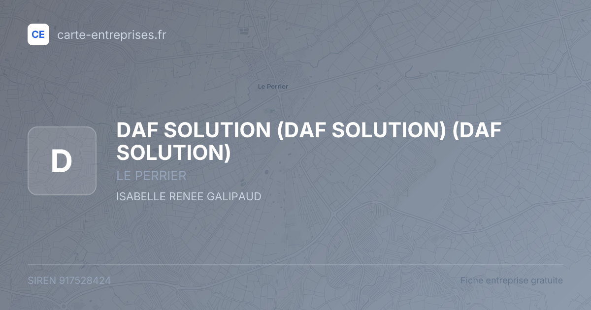 DAF SOLUTION (DAF SOLUTION) (DAF SOLUTION) — 917528424 — fiche entreprise