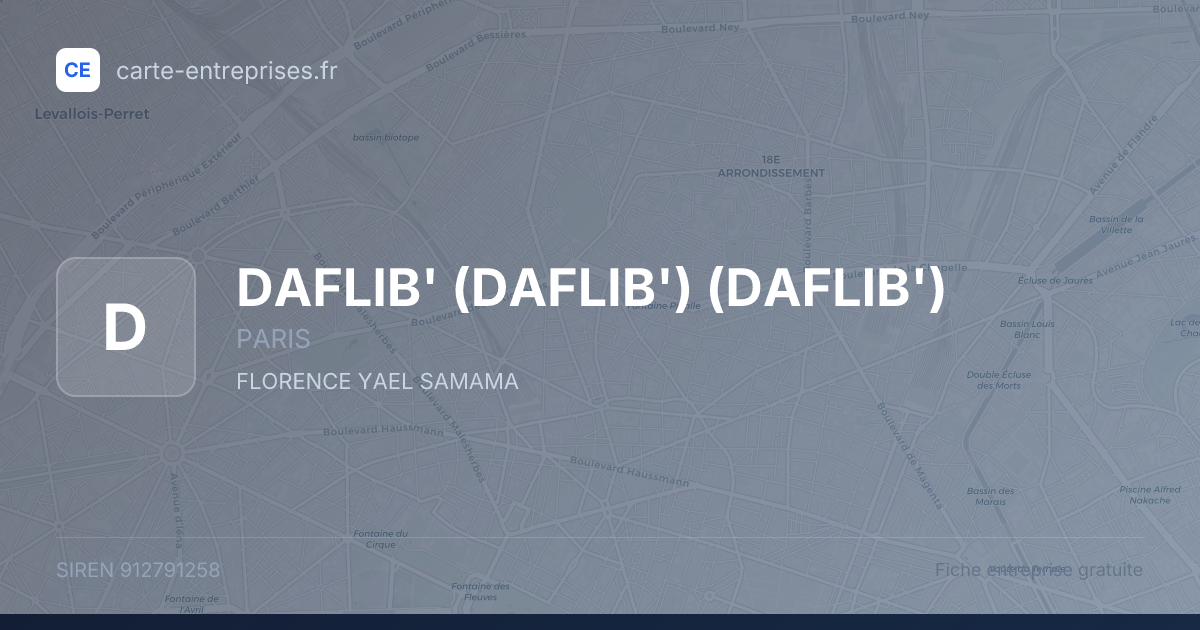 DAFLIB' (DAFLIB') (DAFLIB') — 912791258 — fiche entreprise
