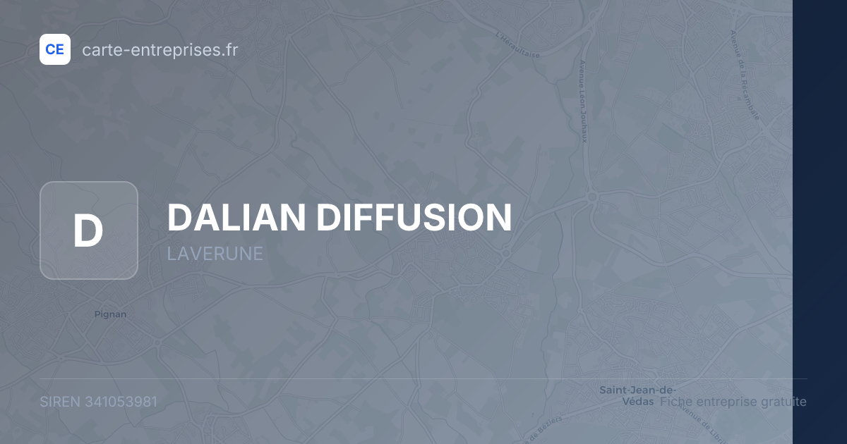 DALIAN DIFFUSION — 341053981 — fiche entreprise