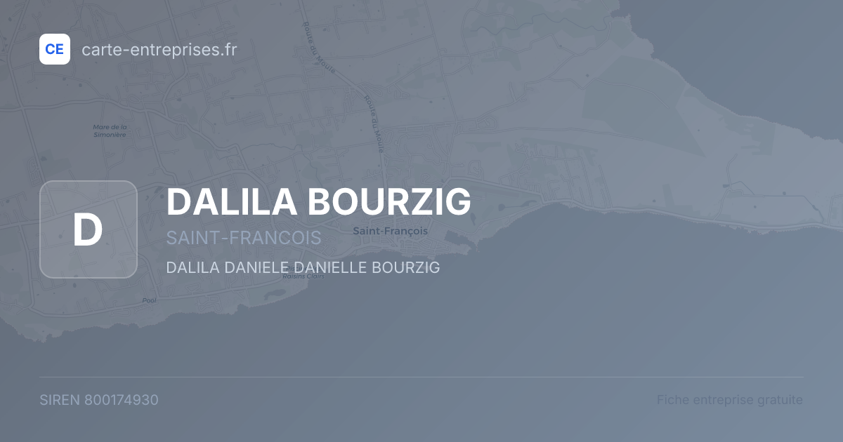 DALILA BOURZIG — 800174930 — fiche entreprise