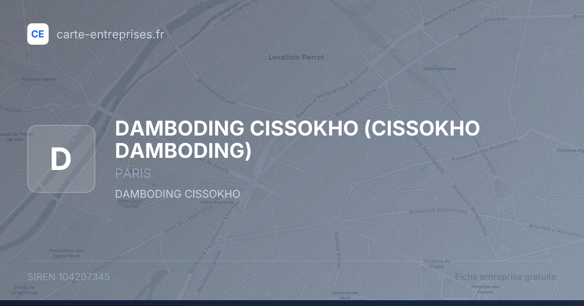 DAMBODING CISSOKHO (CISSOKHO DAMBODING) — 104207345 — fiche entreprise