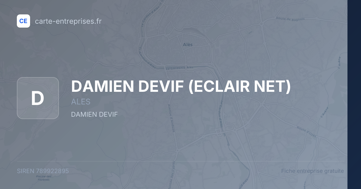 DAMIEN DEVIF (ECLAIR NET) — 789922895 — fiche entreprise