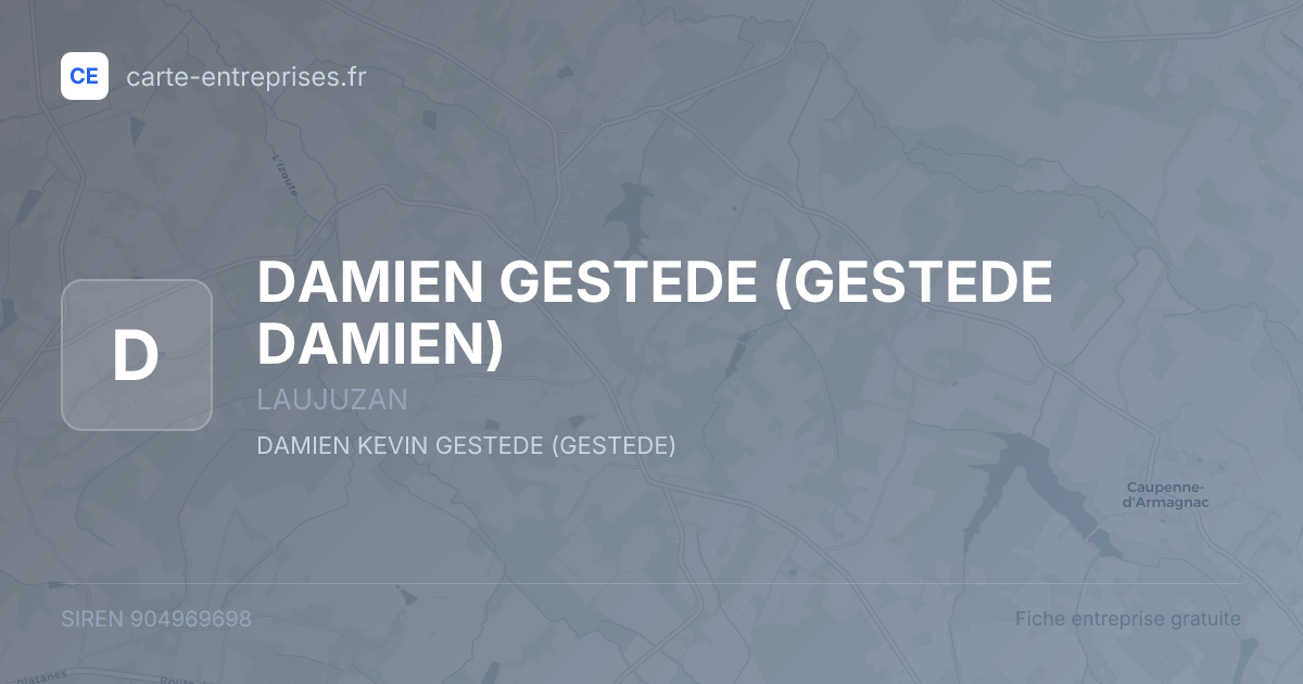 DAMIEN GESTEDE (GESTEDE DAMIEN) — 904969698 — fiche entreprise