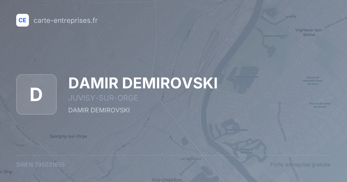DAMIR DEMIROVSKI — 795031855 — fiche entreprise