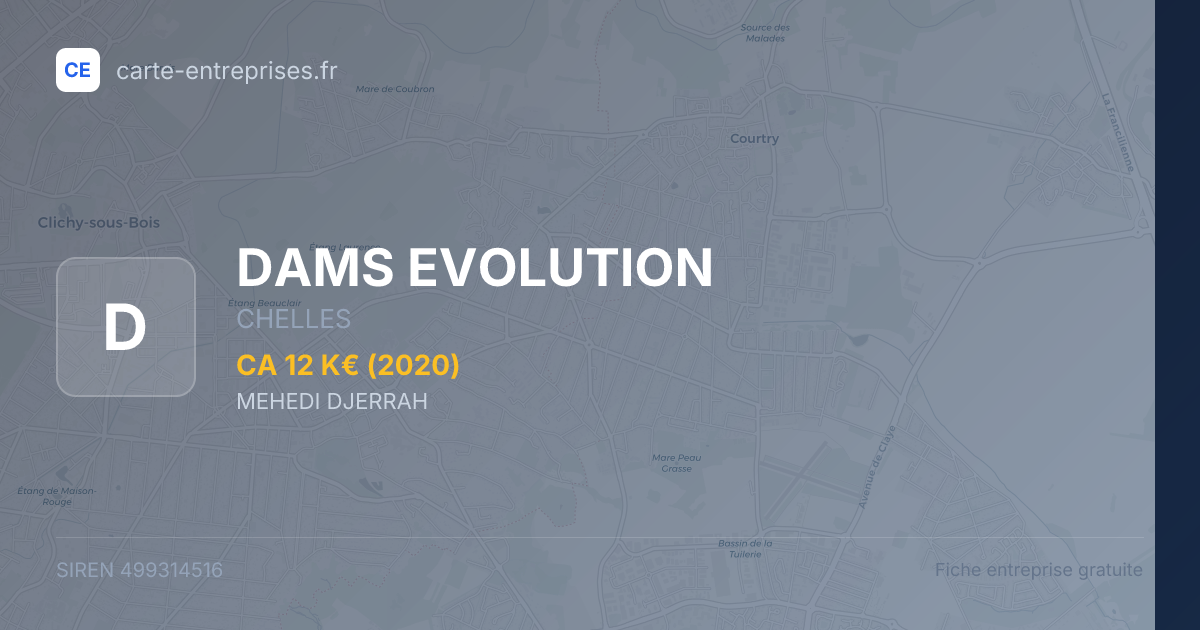 DAMS EVOLUTION — 499314516 — fiche entreprise