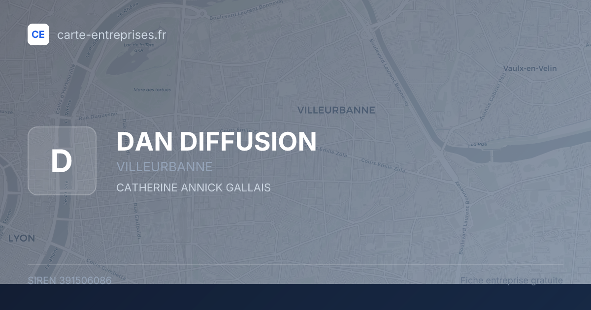 DAN DIFFUSION — 391506086 — fiche entreprise