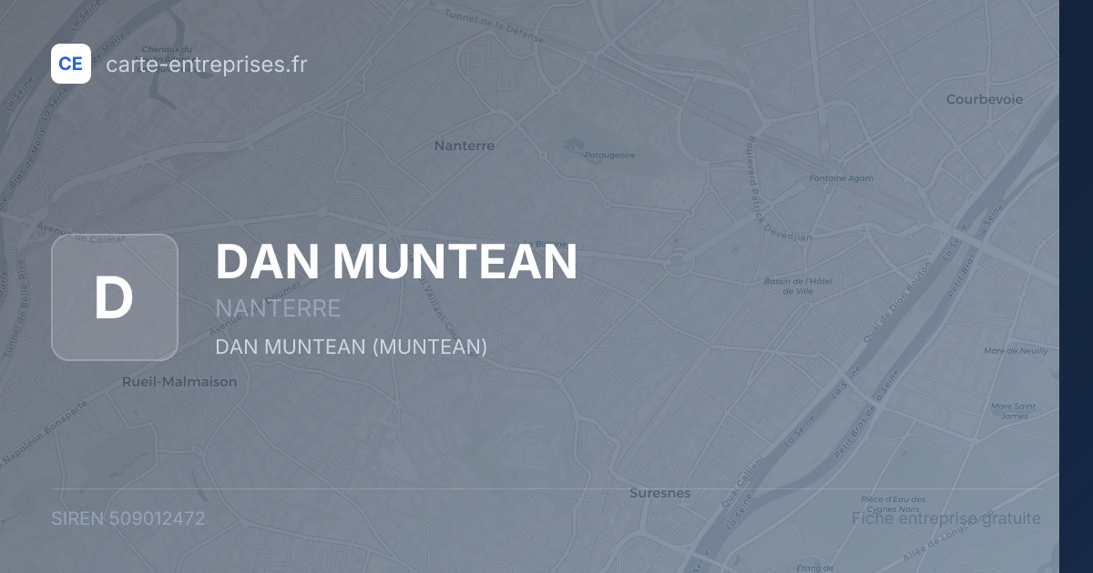 DAN MUNTEAN — 509012472 — fiche entreprise