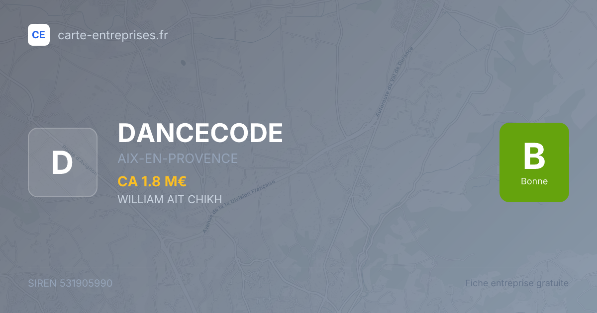 DANCECODE — 531905990 — fiche entreprise
