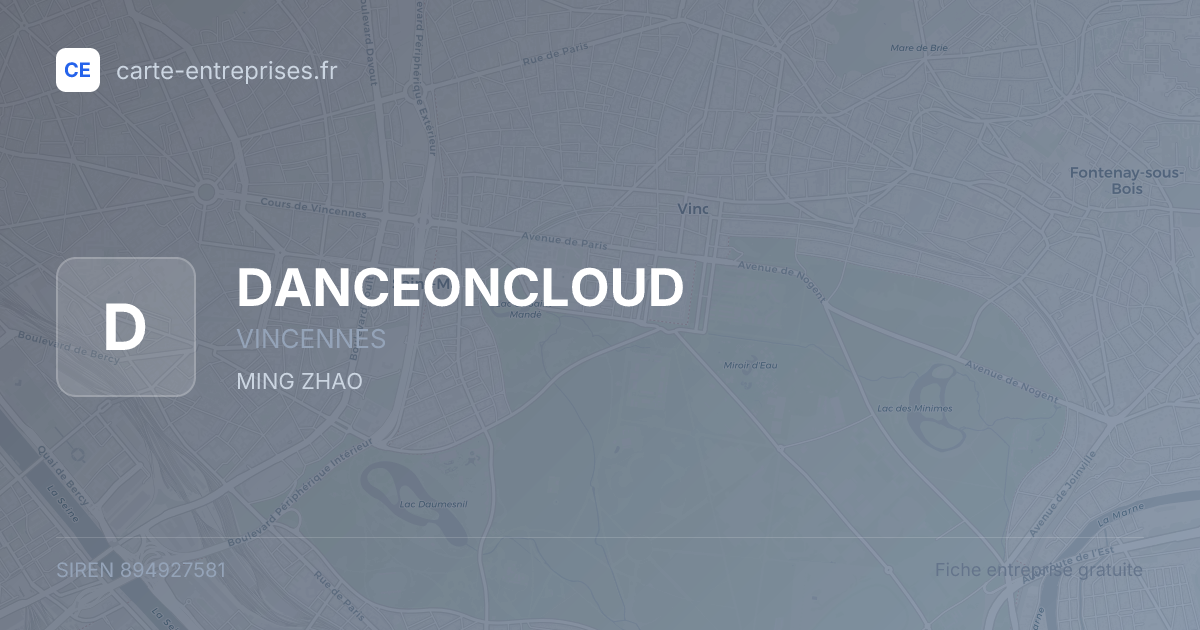 DANCEONCLOUD — 894927581 — fiche entreprise