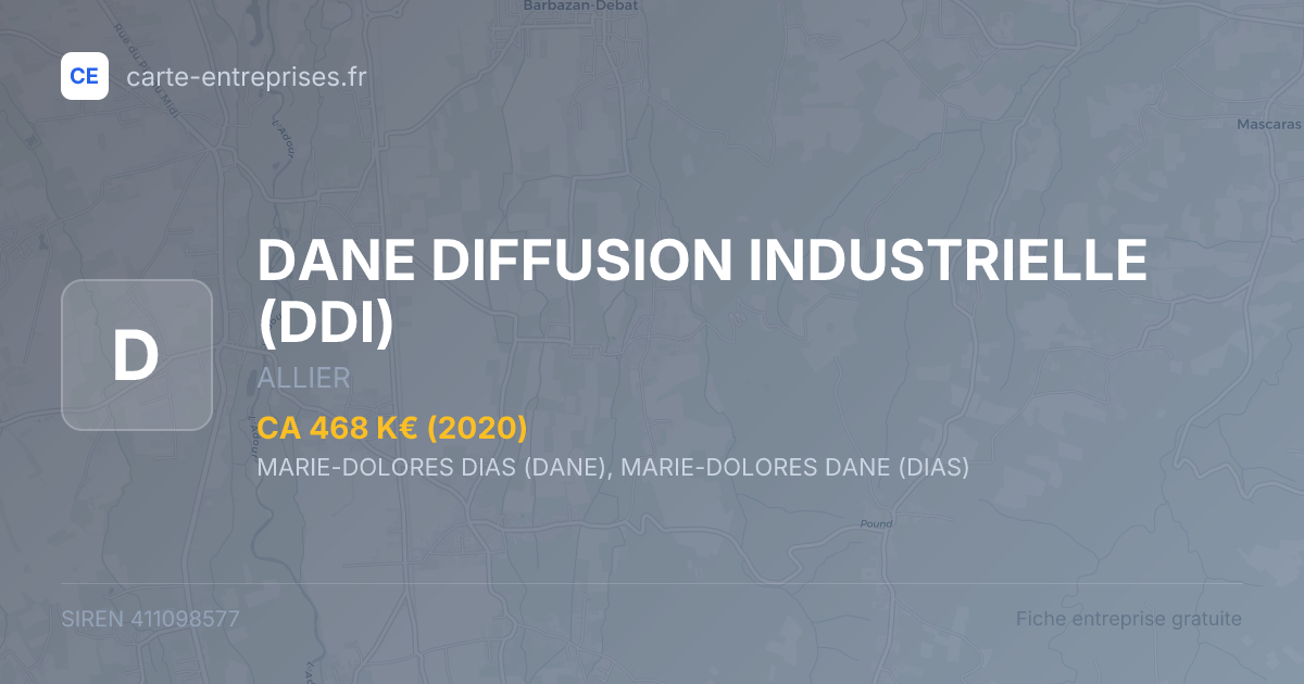 DANE DIFFUSION INDUSTRIELLE (DDI) — 411098577 — fiche entreprise