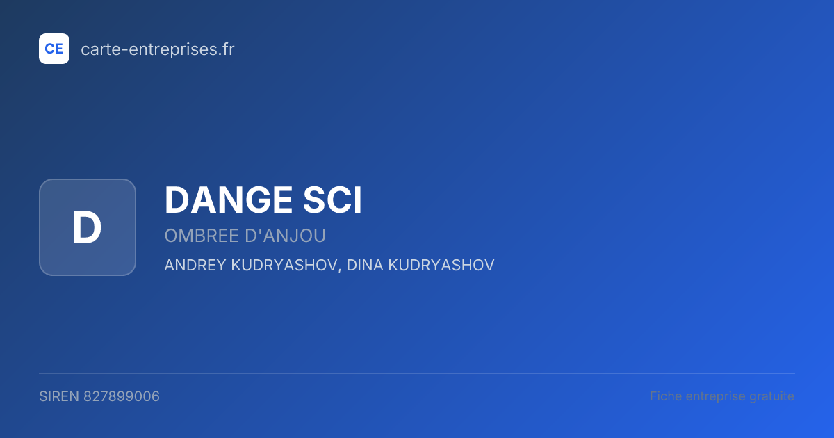 DANGE SCI — 827899006 — fiche entreprise