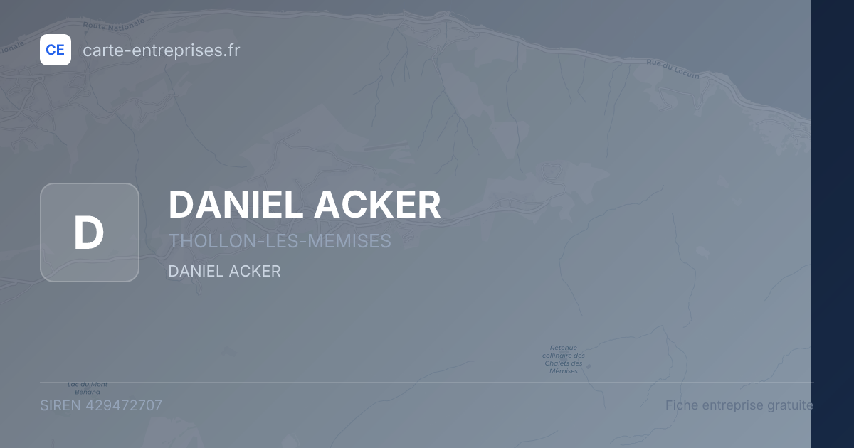 DANIEL ACKER — 429472707 — fiche entreprise