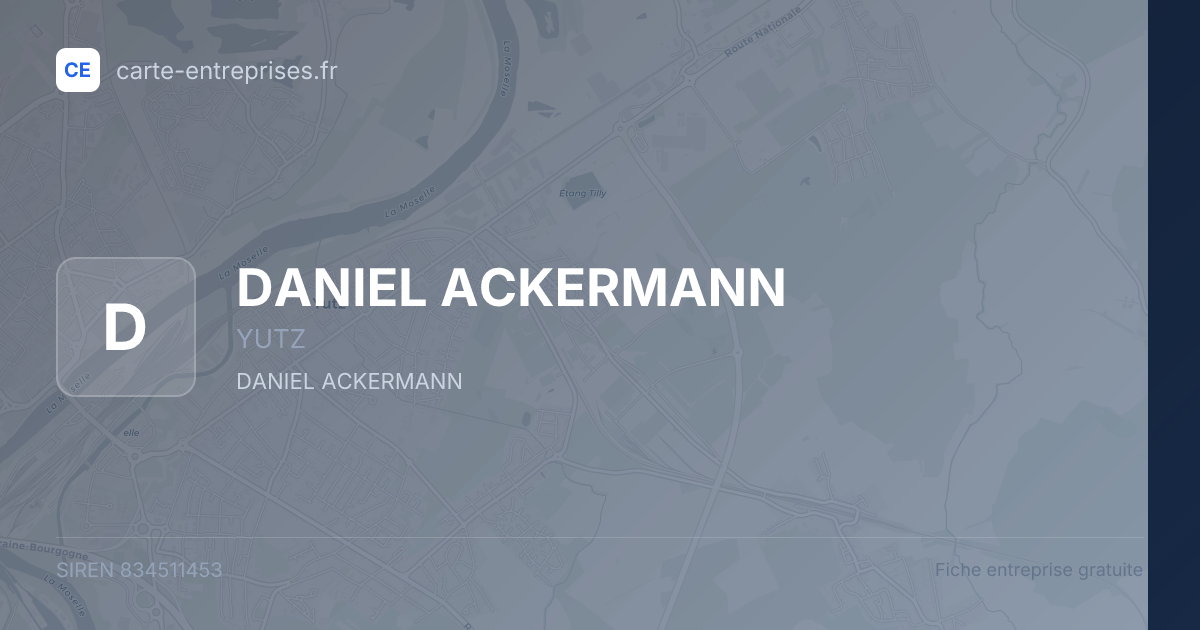 DANIEL ACKERMANN — 834511453 — fiche entreprise