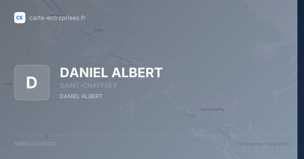 DANIEL ALBERT — 320761372 — fiche entreprise