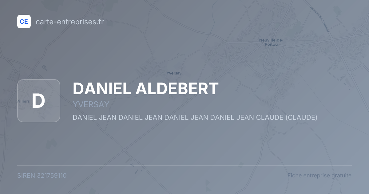 DANIEL ALDEBERT — 321759110 — fiche entreprise