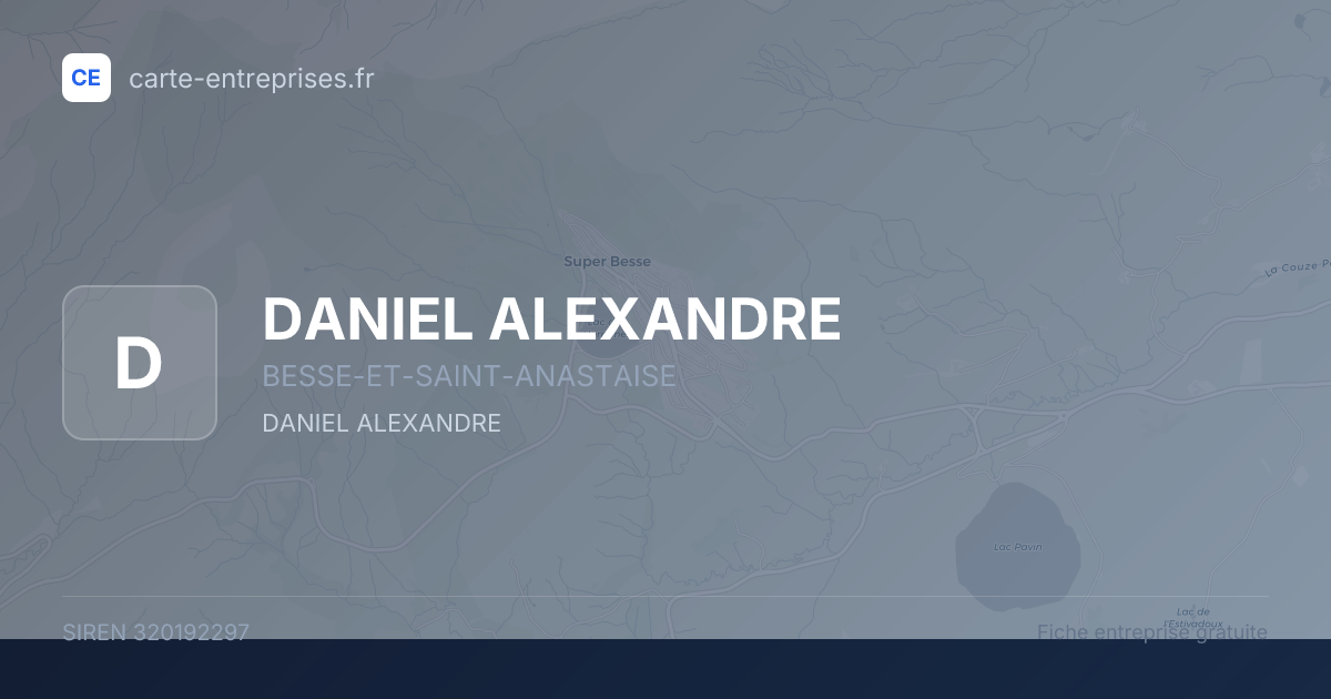 DANIEL ALEXANDRE — 320192297 — fiche entreprise