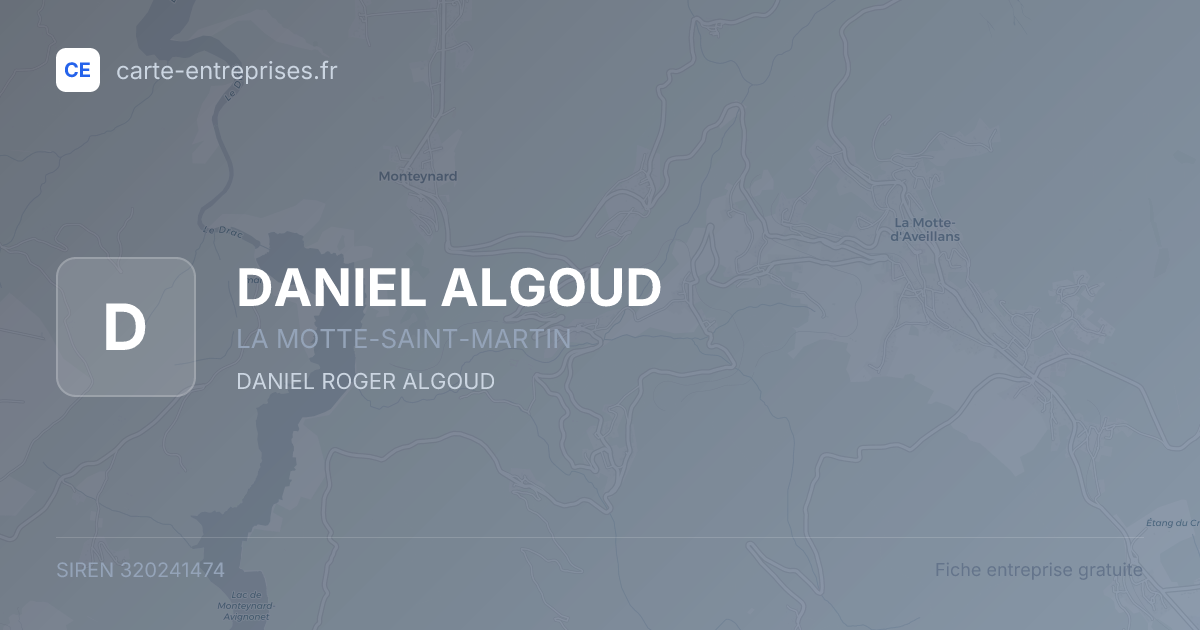 DANIEL ALGOUD — 320241474 — fiche entreprise