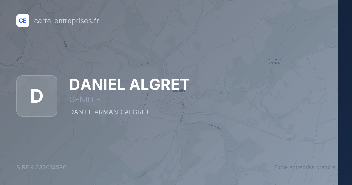DANIEL ALGRET — 332014596 — fiche entreprise
