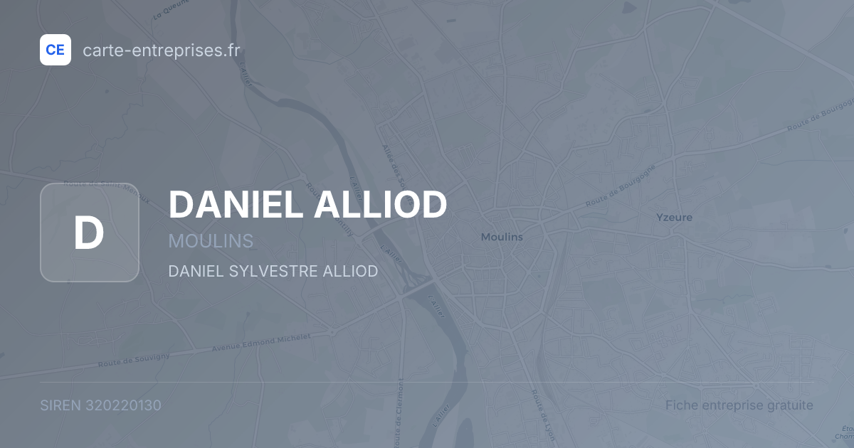 DANIEL ALLIOD — 320220130 — fiche entreprise