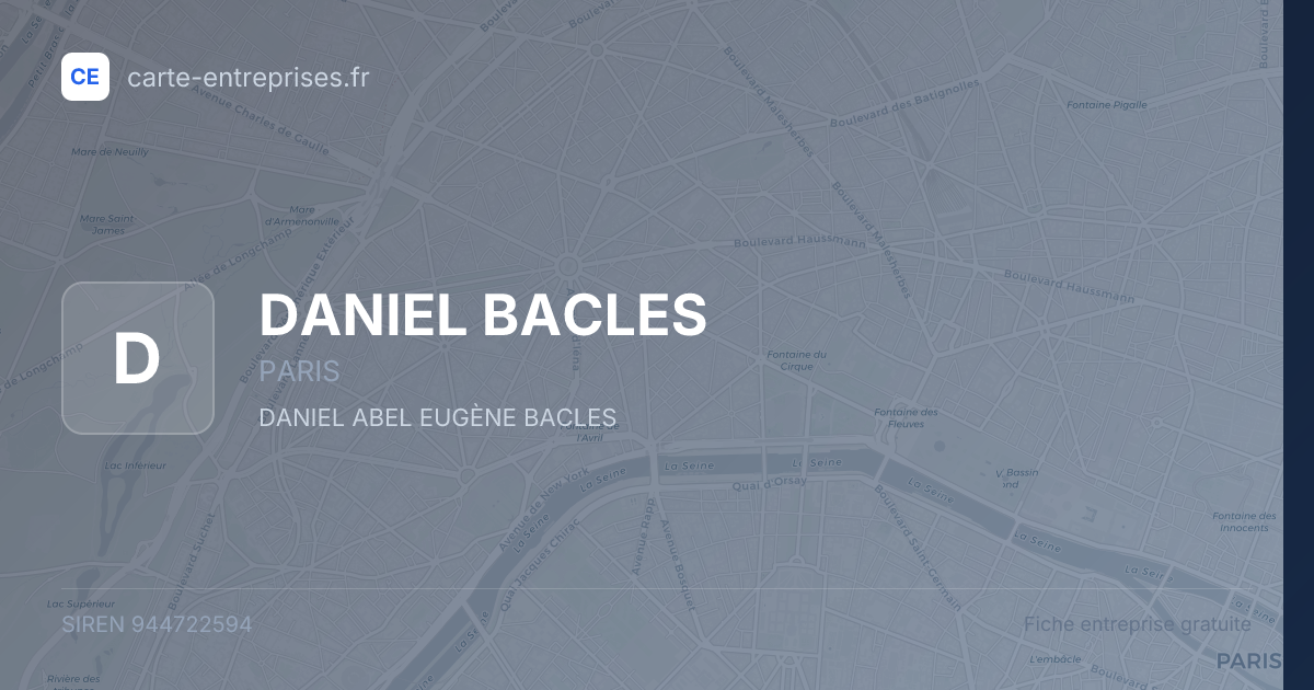 DANIEL BACLES — 944722594 — fiche entreprise