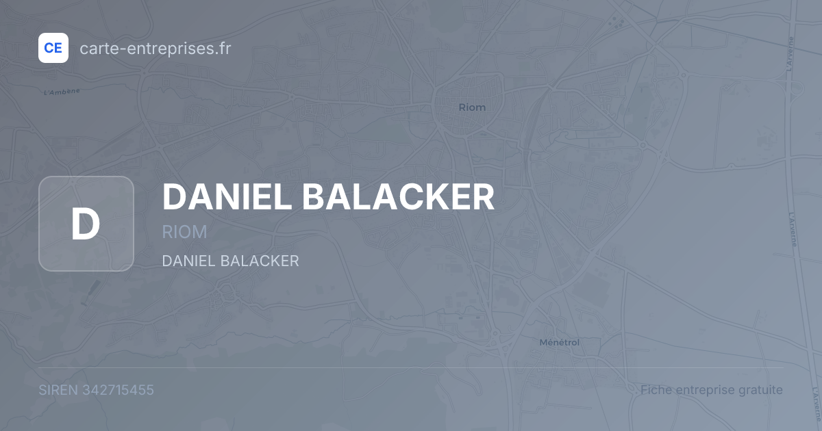 DANIEL BALACKER — 342715455 — fiche entreprise