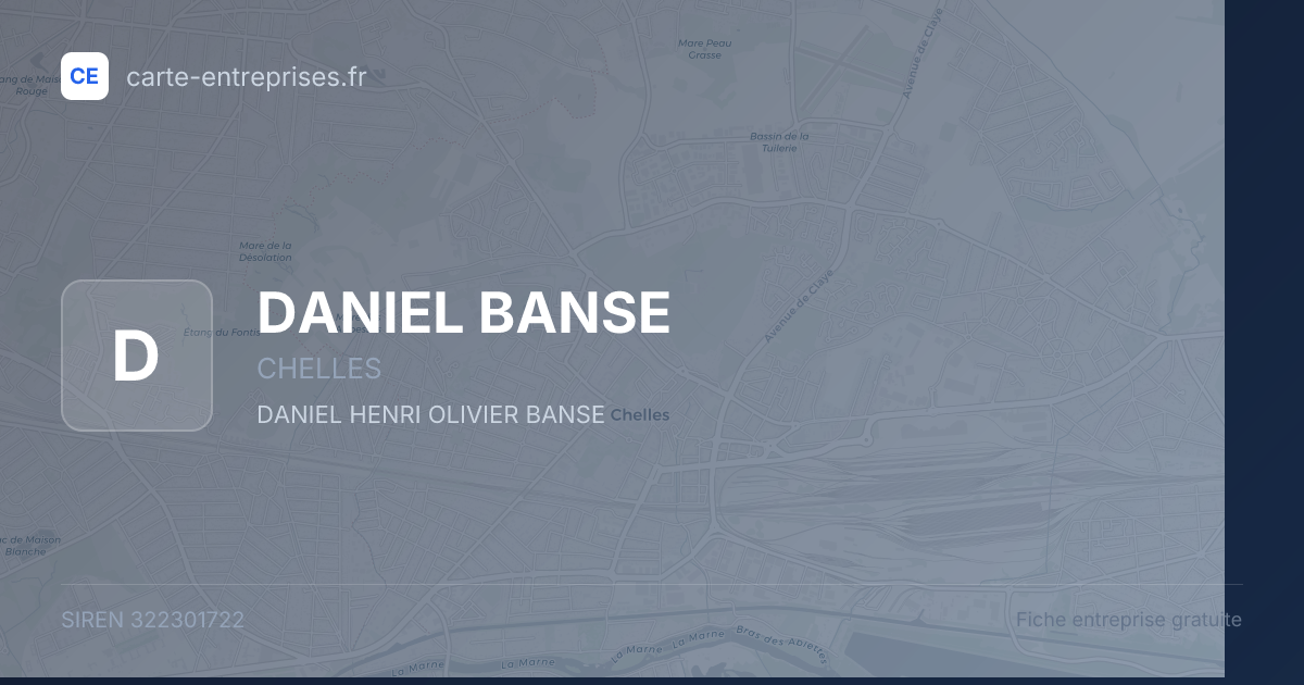 DANIEL BANSE — 322301722 — fiche entreprise