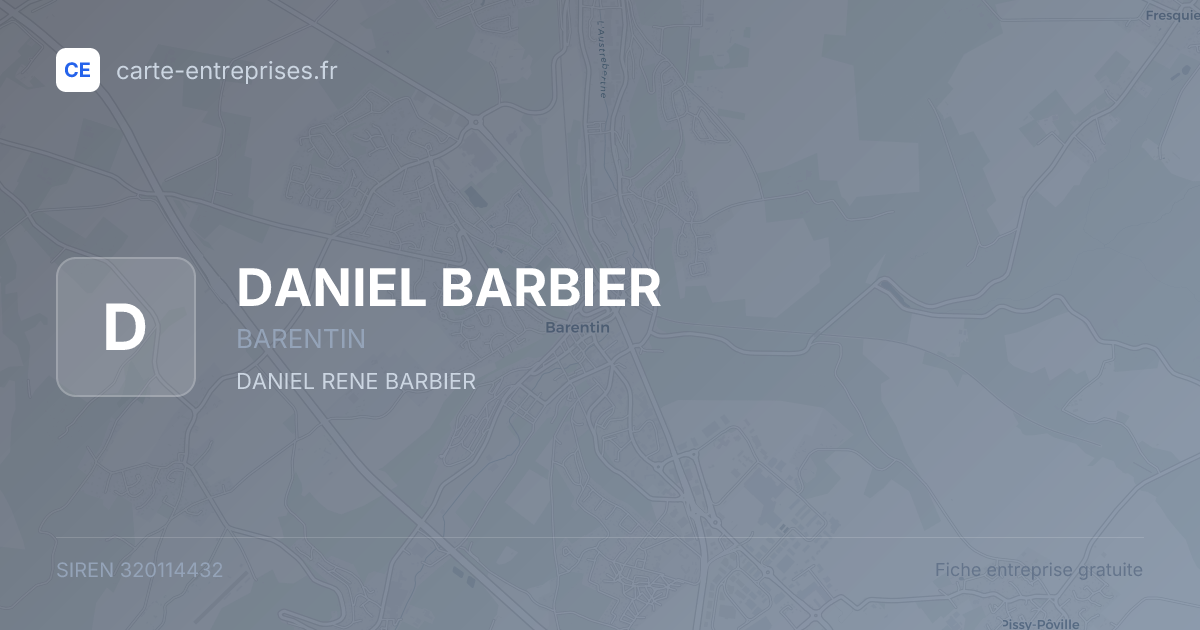 DANIEL BARBIER — 320114432 — fiche entreprise