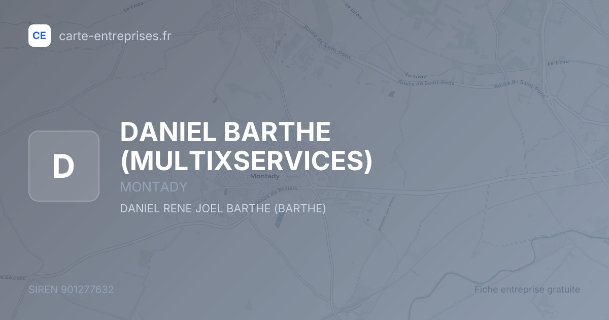 DANIEL BARTHE (MULTIXSERVICES) — 901277632 — fiche entreprise