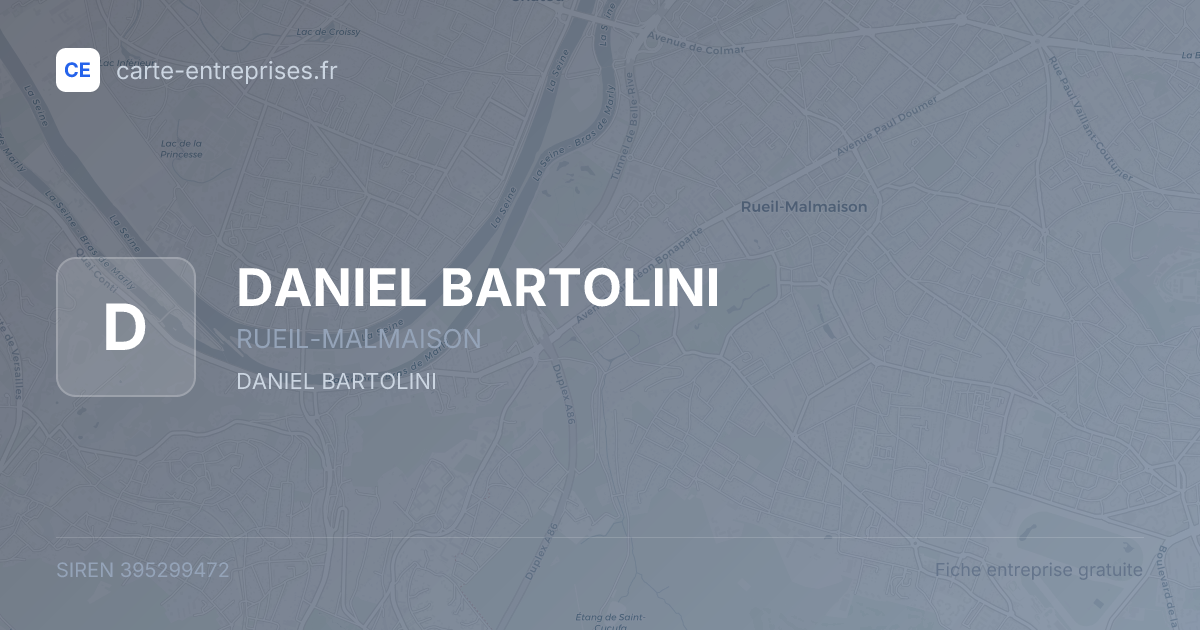 DANIEL BARTOLINI — 395299472 — fiche entreprise