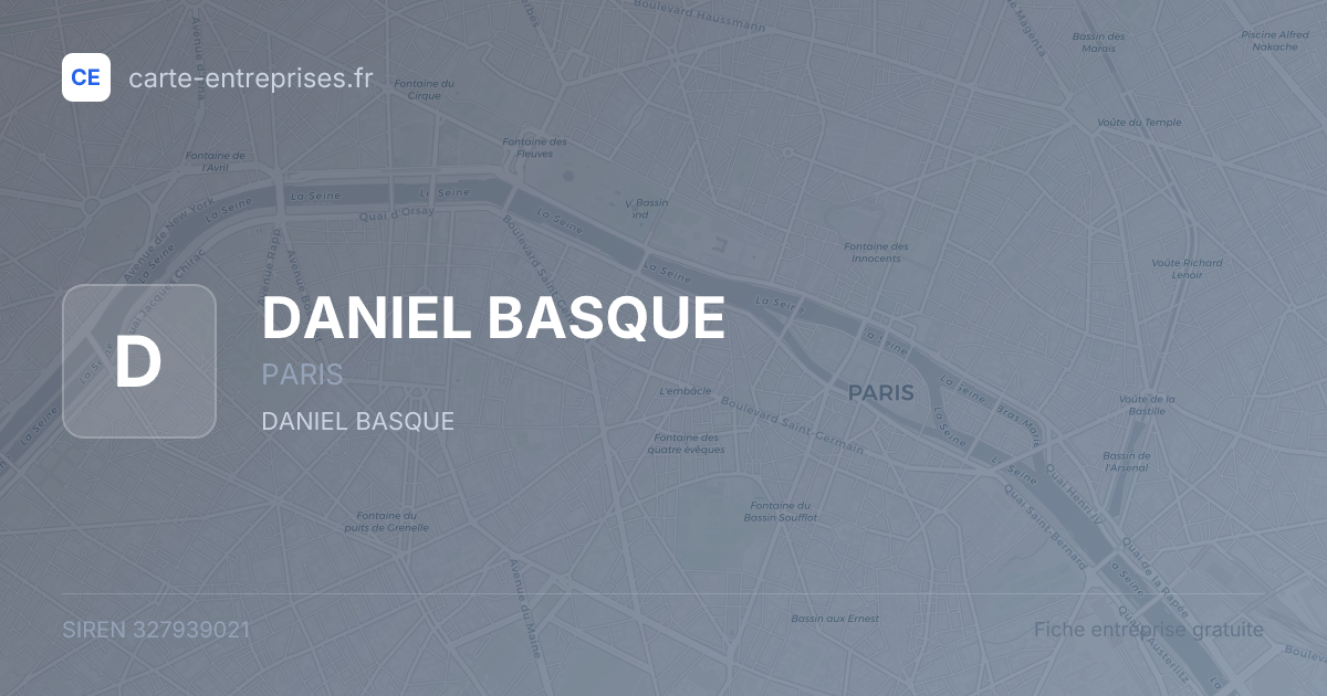 DANIEL BASQUE — 327939021 — fiche entreprise