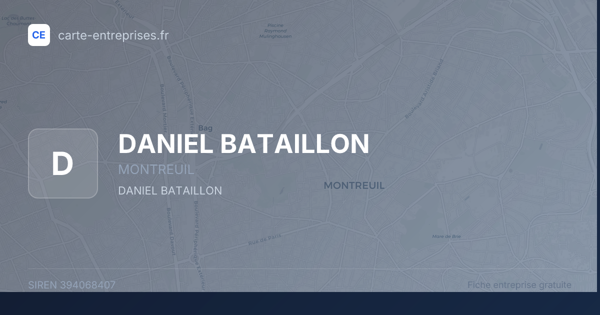 DANIEL BATAILLON — 394068407 — fiche entreprise
