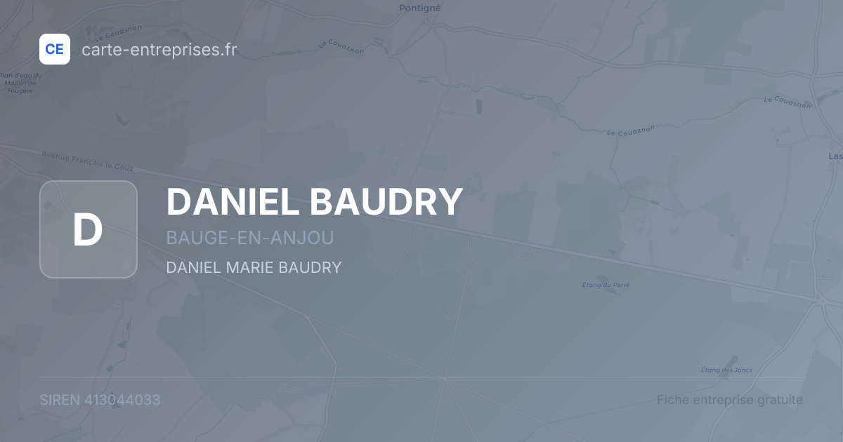 DANIEL BAUDRY — 413044033 — fiche entreprise
