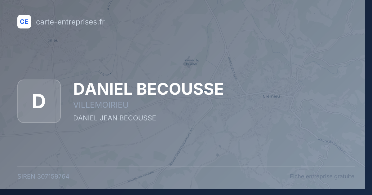 DANIEL BECOUSSE — 307159764 — fiche entreprise