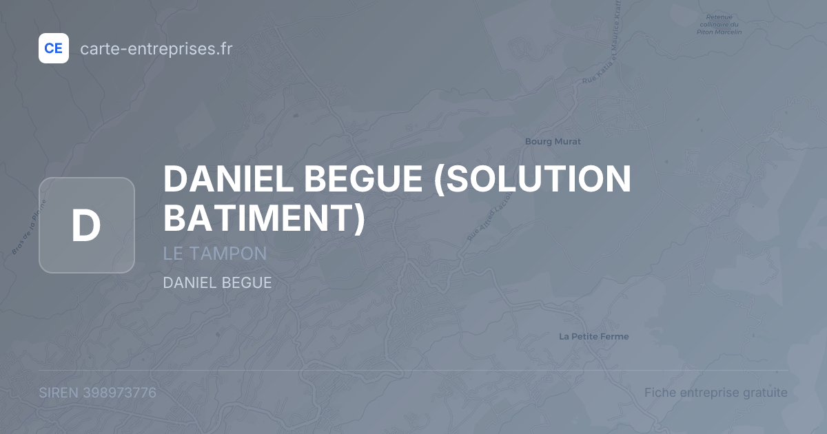 DANIEL BEGUE (SOLUTION BATIMENT) — 398973776 — fiche entreprise