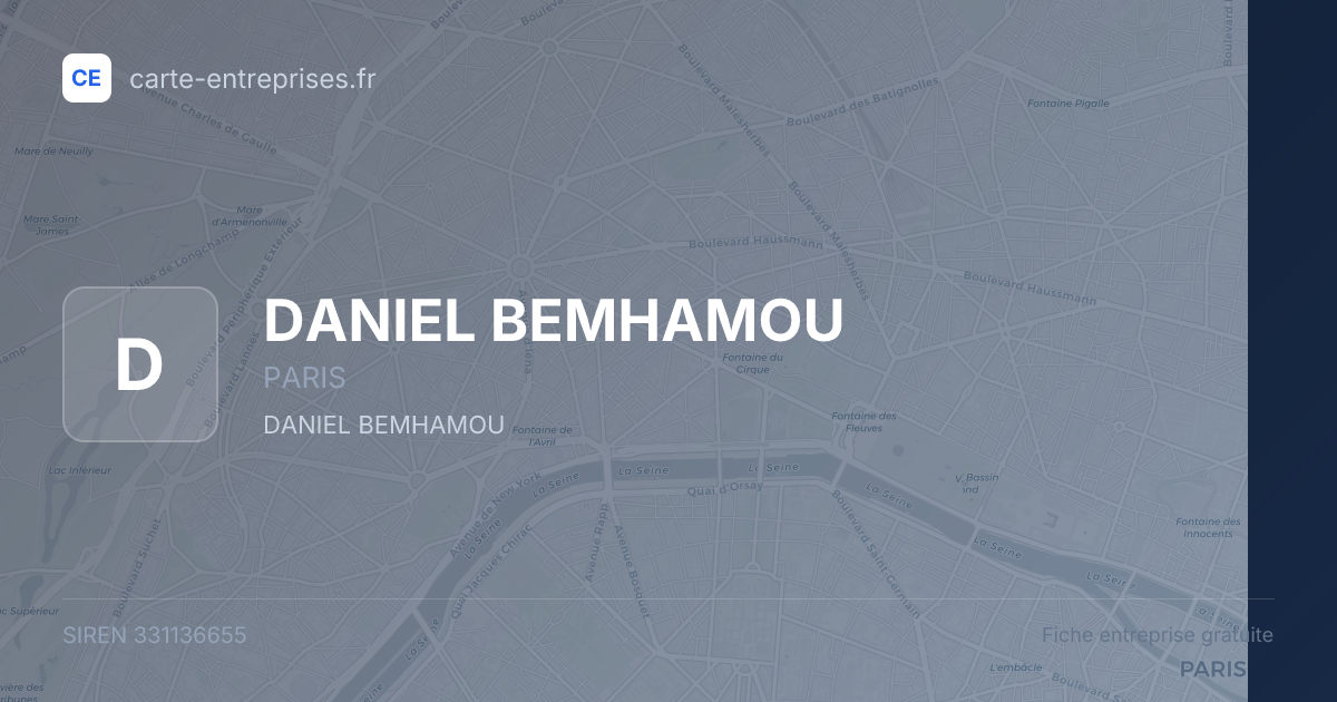 DANIEL BEMHAMOU — 331136655 — fiche entreprise