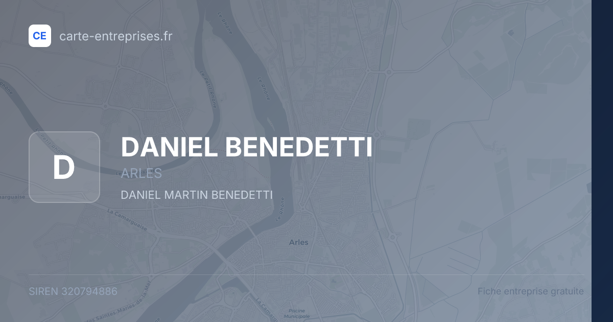 DANIEL BENEDETTI — 320794886 — fiche entreprise