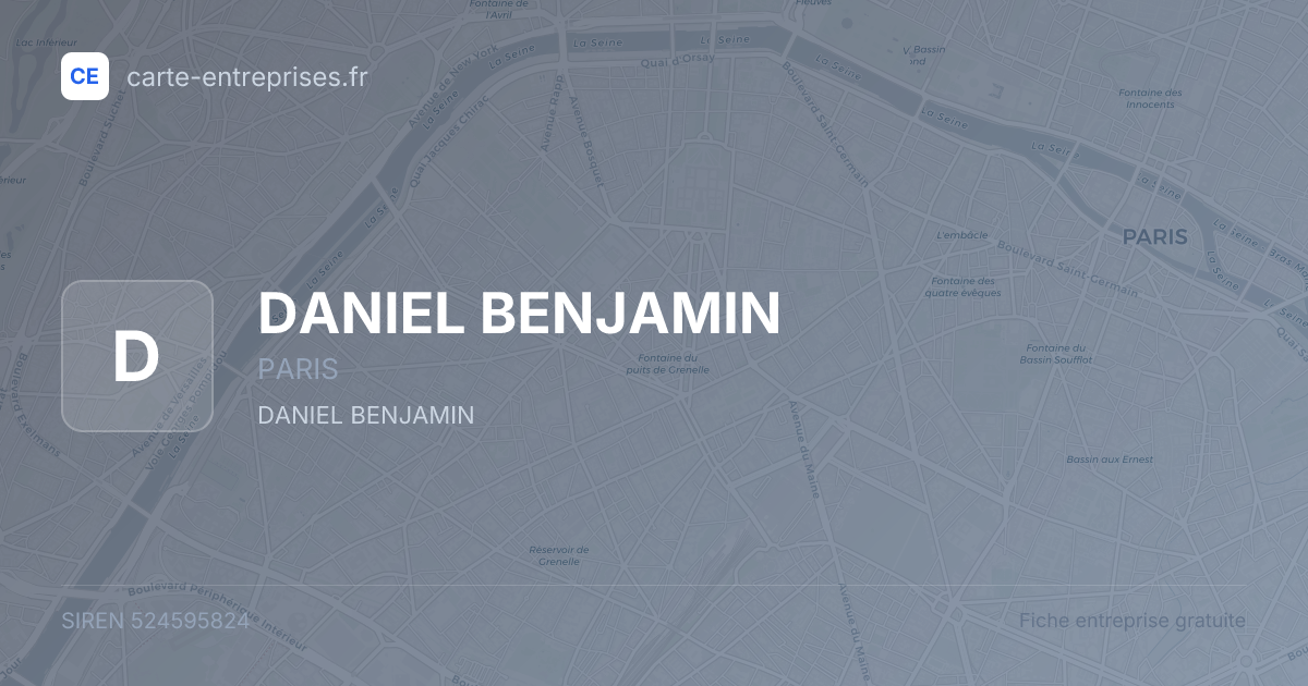DANIEL BENJAMIN — 524595824 — fiche entreprise