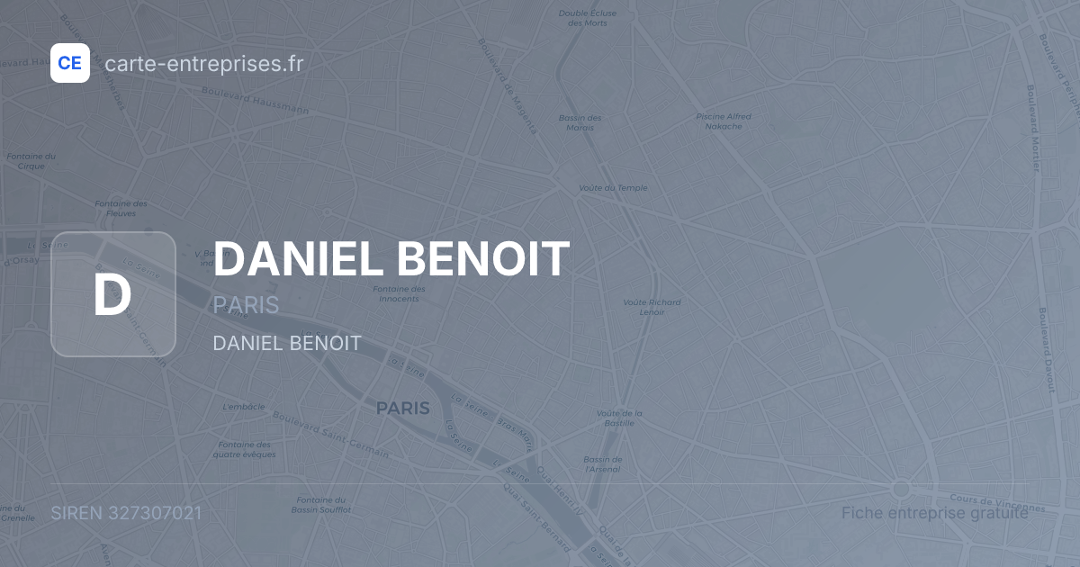 DANIEL BENOIT — 327307021 — fiche entreprise