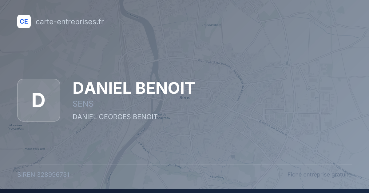 DANIEL BENOIT — 328996731 — fiche entreprise