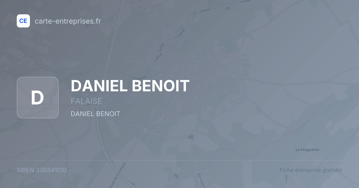 DANIEL BENOIT — 336841010 — fiche entreprise