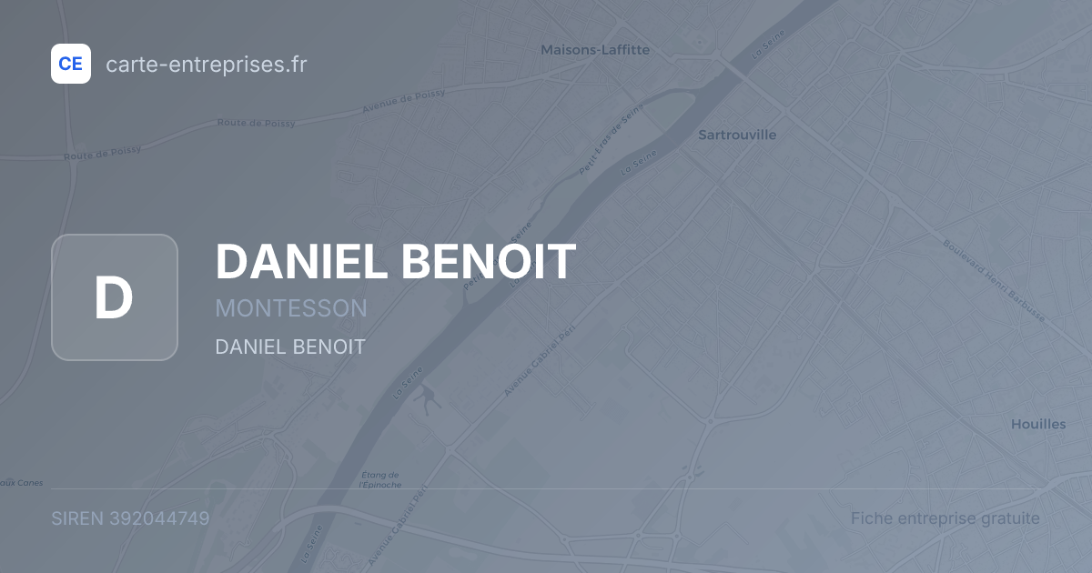 DANIEL BENOIT — 392044749 — fiche entreprise