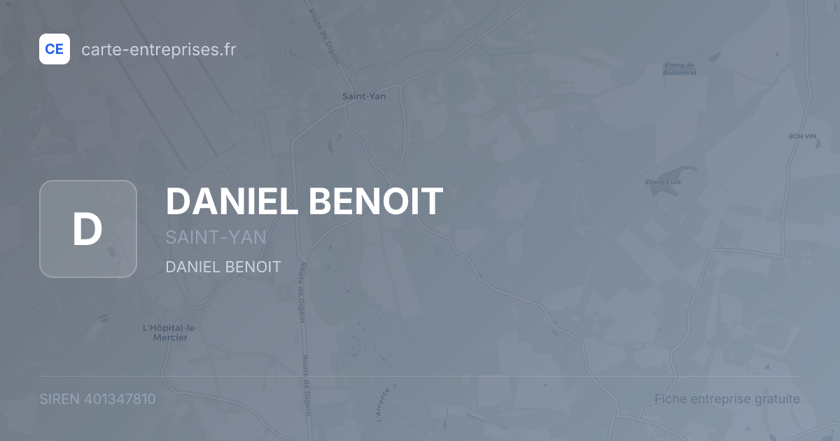DANIEL BENOIT — 401347810 — fiche entreprise